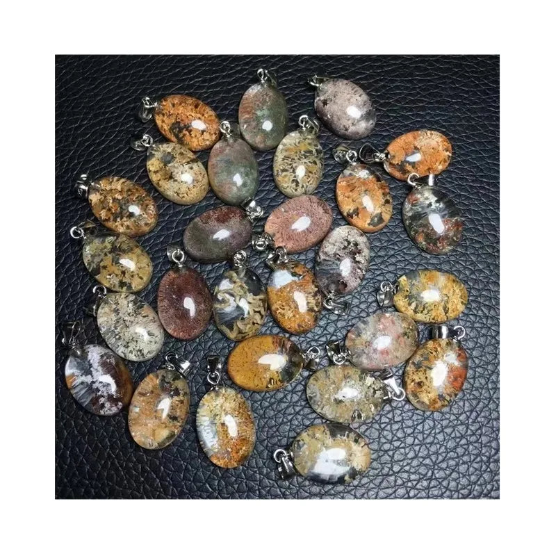 Hand Made Sterling Silver Fashion Healing Stones Crystal Jewelry  Natural Garden Quartz  Charm Pendant