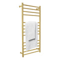Stainless Steel Plug-in Bathroom Towel Rail Space-Saving Brushed Gold Heated Dryer Rack with Heater for Home or Hotel Use