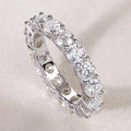Moissanite Eternity Ring Round Cut 4mm D Color 925 Sterling Silver Wedding Band Rings for Women with GRA Certified