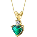 CAOSHI OEM Vintage Crown Design Heart Shaped Green Crystal Zircon Necklaces for High Quality Gold Plated Pendant Necklaces Women