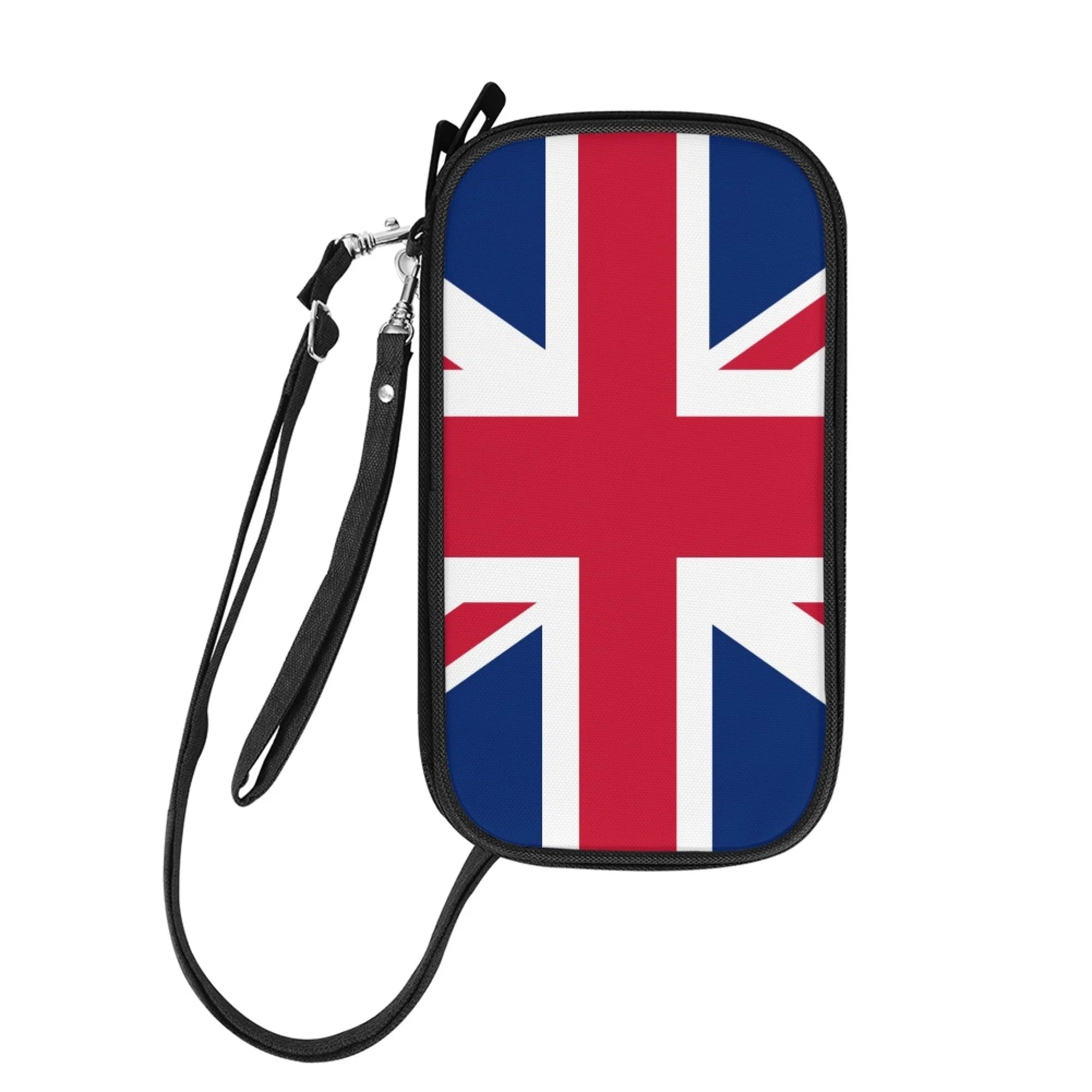 Custom Country Flag Printed Family Passport Bag with Tracker Holder Small Travel Organizer Functional Zipper Pouch Wristlet Bag