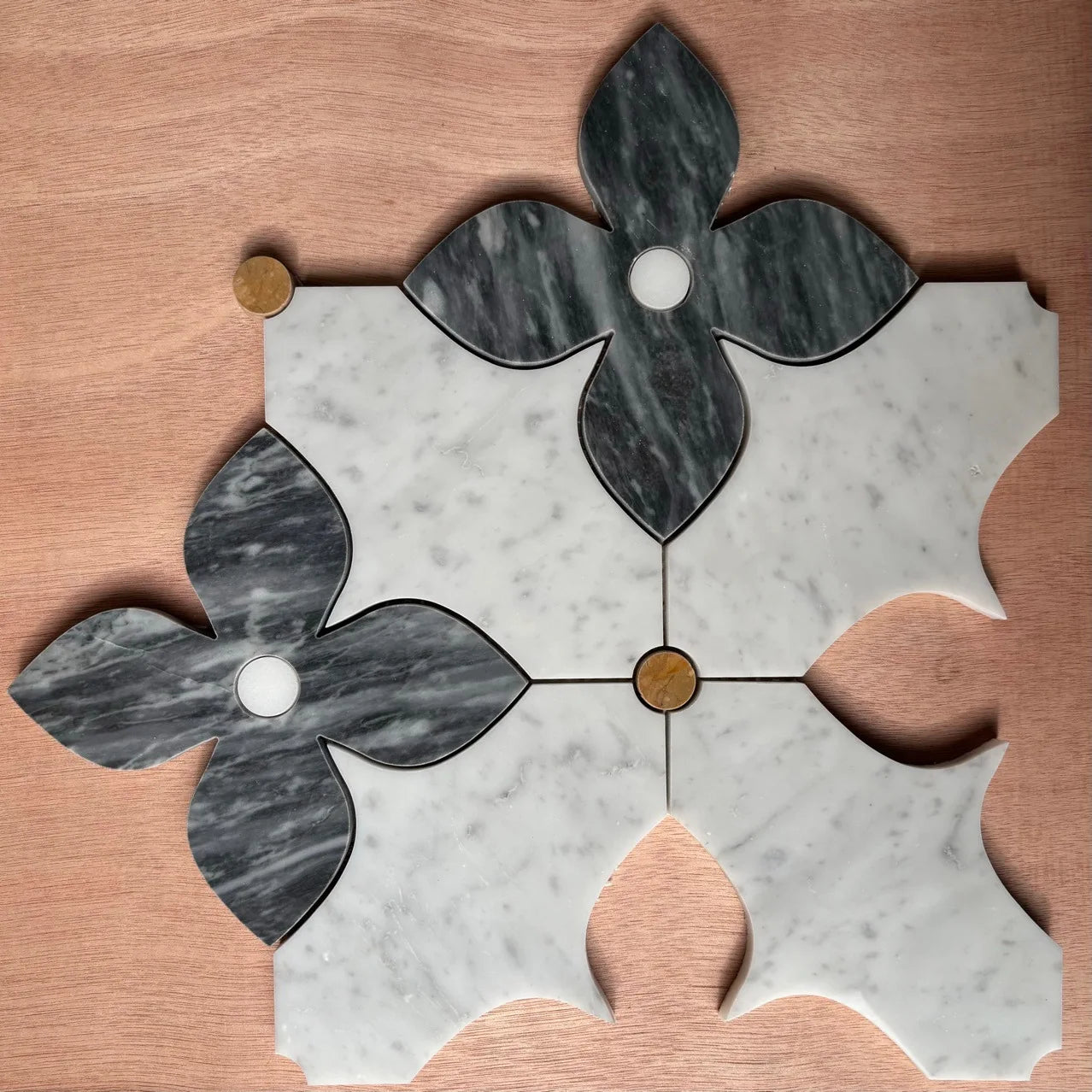 Modern Marble Hexagon Mosaic Wall Floor Tile Natural Technique Petal Water Knife Design Hotel Bathroom Parquet Top Grade
