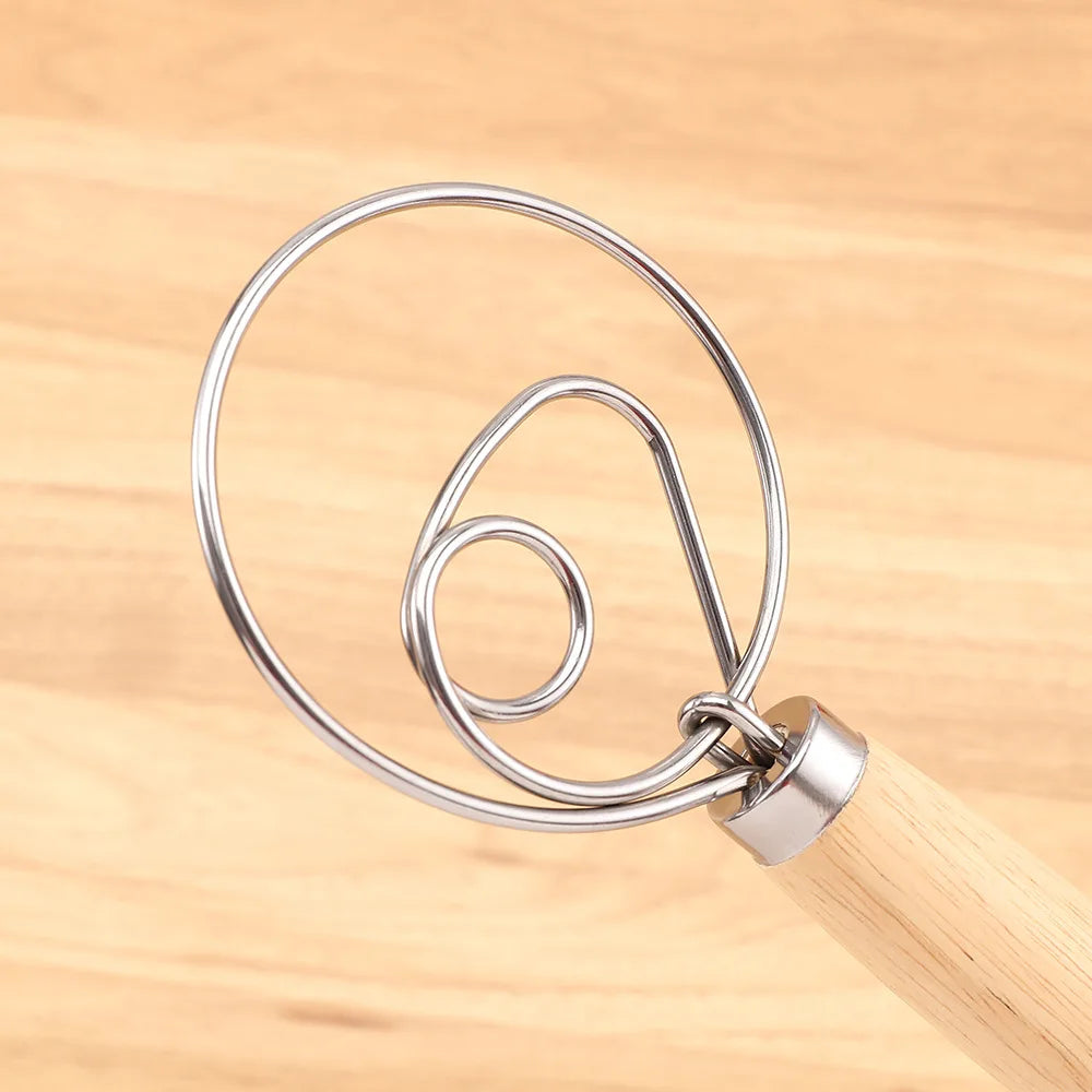 New Stock 13 Inch Single and Double Circle Beater Oak Metal Egg and Dough Mixer Baking & Pastry Tools