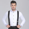 Wholesale Solid Black Heavy Duty Strong Clip Adjustable Elastic Wide X-Back 2 Inch Men Suspender for Work