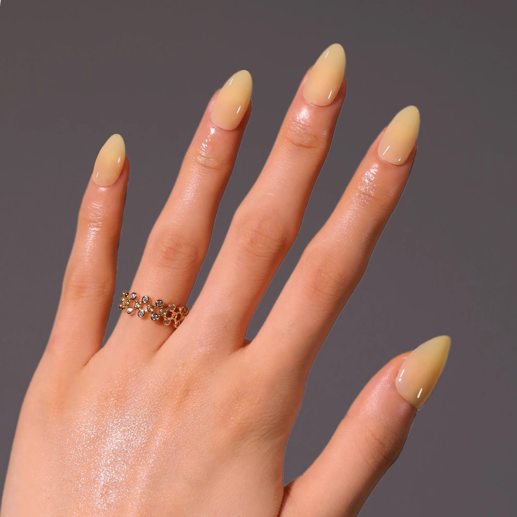 Genuine Soft Gel Nails GD49 Timeless Nude Almond Nails Simple & Chic Solid Color Press on Nail Artificial Fingernails Customize