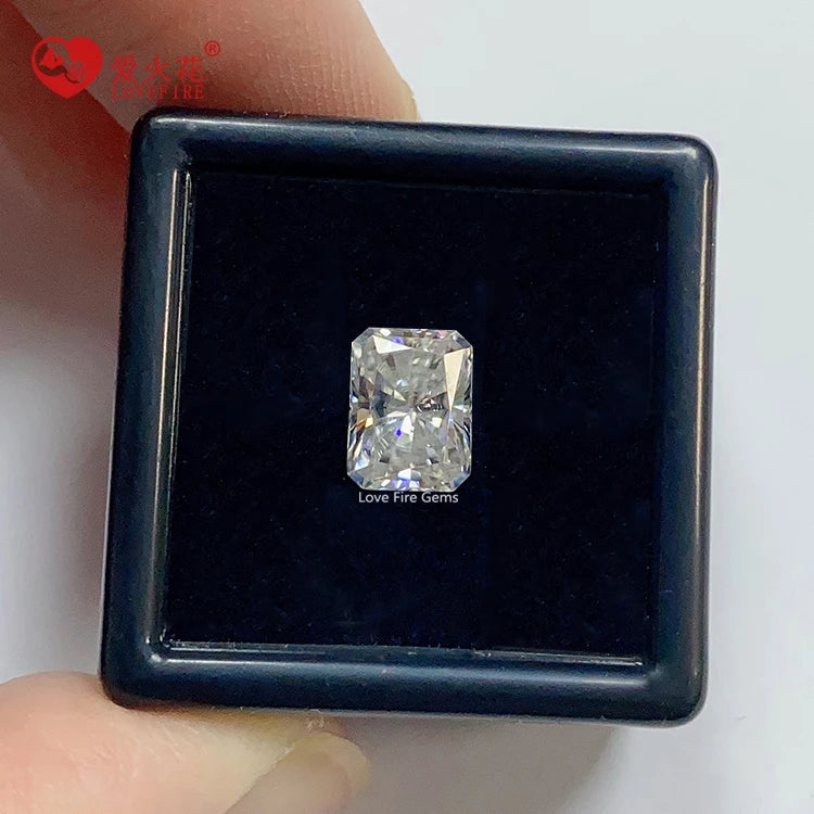 GRA Certificated Wholesale Loose Synthetic Lab Grown Moissanite Diamond Super White D VVS Radiant Cut Moissanite