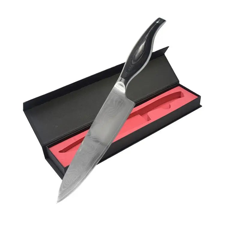 8 Inch Professional Home Restaurant Stainless Steel Eco-Friendly Chef Knife with Pakka Wooden Handle Damascus
