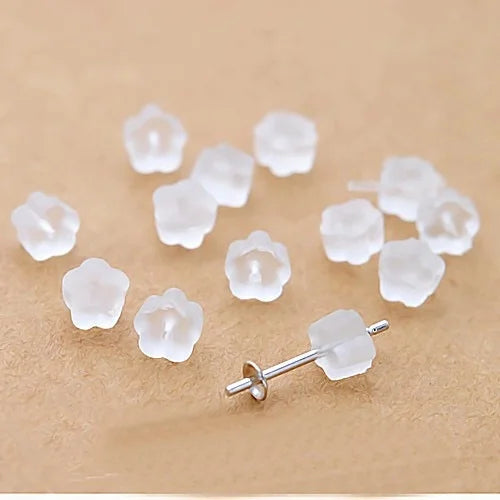 Premium Upgrade Soft Silicone Earring Backs Plum Blossom Shaped Earring Safety Backs Stopper