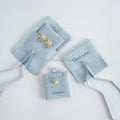 Hot Selling Light Blue Microfiber Jewelry Pouch with Custom Printing Insert Pad for Earrings Rings Premium Jewellery Container