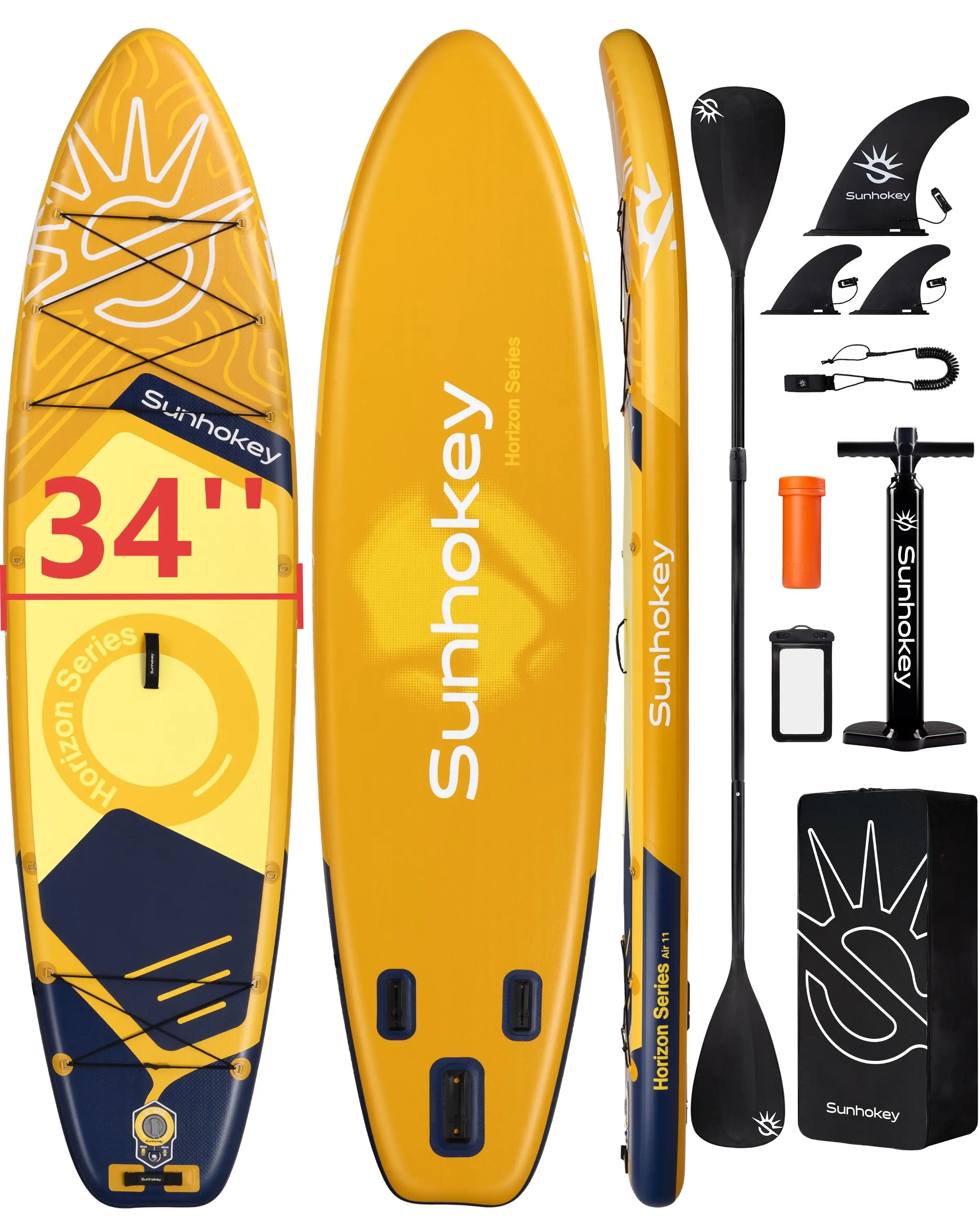 EU Warehouse 11'x34''x6'' Inflatable Paddle Board 420LBS Stand up Paddle Board Drop Stitch Tabla De sup for All Skill Levels
