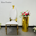 New Elegant Style Round Shape High Back Bride and Groom Couple Gold Wedding Chair for Wedding Events