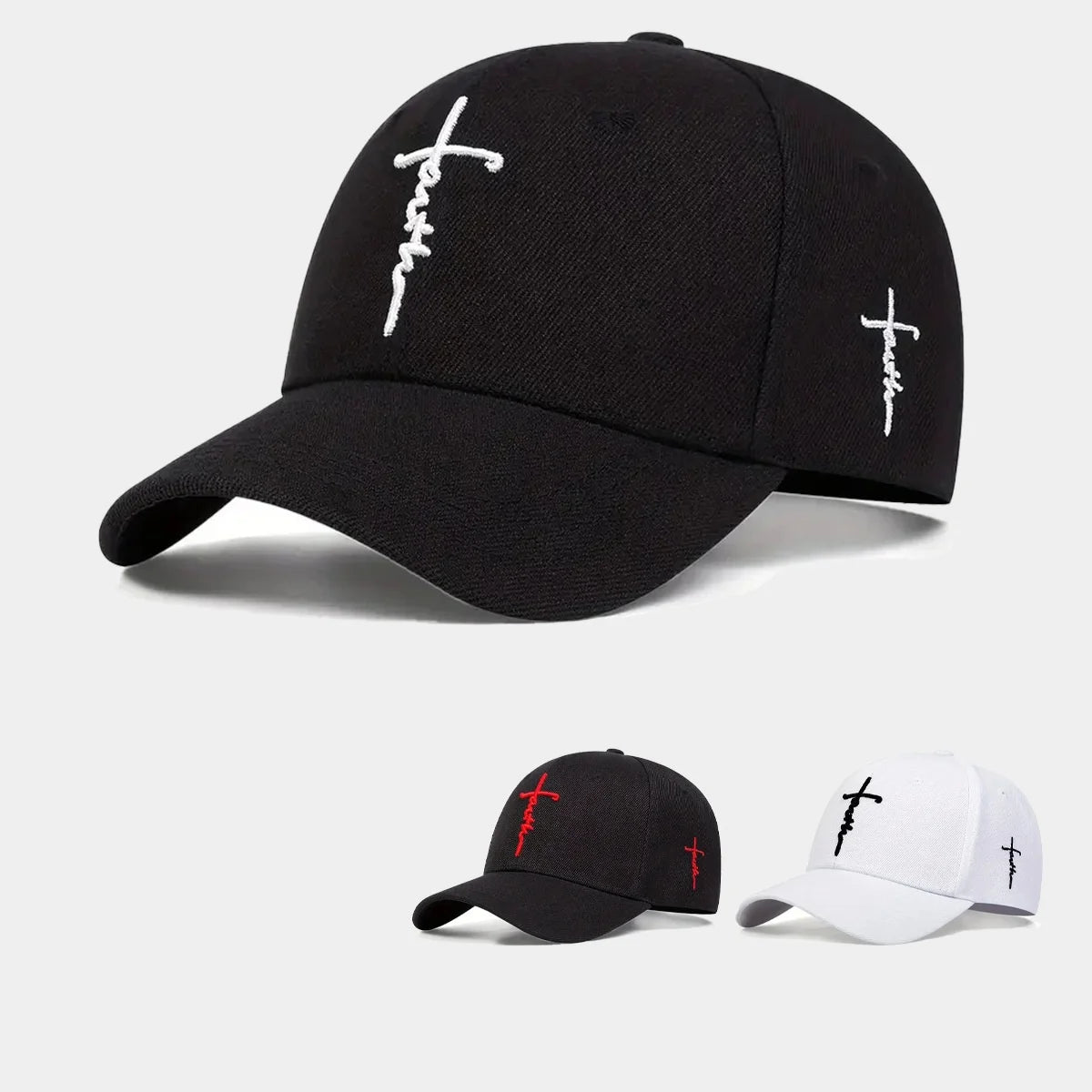 Hot Sale Embroidery Faith Baseball Cap Cotton Denim Trucker Hat with Sporty Letter Pattern Hip-hop Style Sun Hat Stock Available