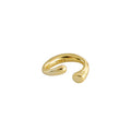 BSH1108 925 Sterling Silver Earrings Cuff 18K Gold Plated Wave No Hole Earring Ring Jewelry for Women