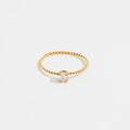 Fenny 18K Gold Plated Wholesale No Fade Fashion Rope Chain 4 Claws Zirconia Stainless Steel Finger Ring Trend for Women