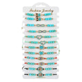 12pcs Custom Natural Stone Turquoise Charms Handmade Rope String Protection Lucky Hamsa Evil Eye Bracelets