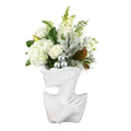 Dropshipping White Decor Figurines Statue Vase Face/Head Planter Vases Ceramic Face White Living Room Vase for Flowers