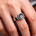 RTS Hiphop Number 8 Mens Signet Rings Stainless Steel Cool Black Enamel Snooker Ball Sport Jewelry Gifts