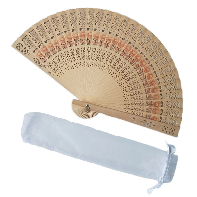 Customized Engraved Wooden Folding Hand Fan Carved Bamboo Wedding Fans for Birthday Parties Personalized Baby Decor Gifts for