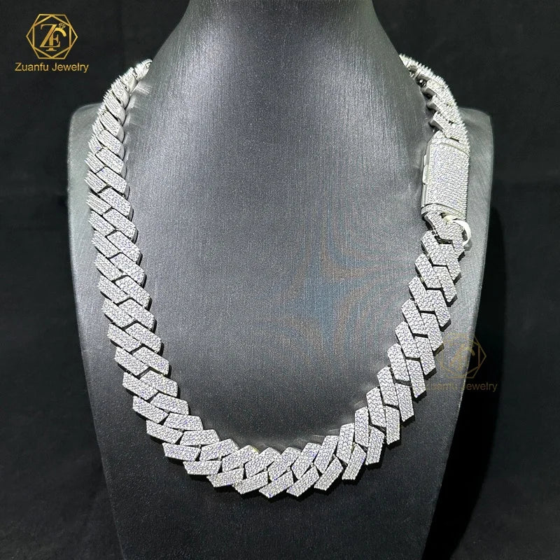 18MM Wide Cuban Chain Necklace Jewelry Hip Hop Jewelry Full Diamond Cuban Chain Necklace Bracelet for Men