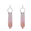 Fashion Colorful Alloy Rhinestone Dangle Earrings for Women Party Dance Hoop Earrings Jewelry