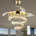 FCC Certified LED Lighting Chandeliers Pendant Lights Decorative Ceiling Fan Hidden Blades Remote Control Elegant Chandeliers