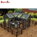 Factory Direct High Quality Commercial Modern Triangle Roof Aluminum Sunroom Double Tempered Glass Thermal Insulation Waterproof