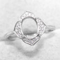 Sterling Silver 7*9mm Semi Mount Ring Empty Frame Blank Support Claw Setting S925 Base Holder Without Center Stone for DIY Inlay