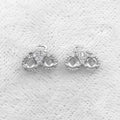 Sterling Silver 3*3mm Semi Mount Stud Earrings Empty Frame Support Blank Setting S925 Base Without Center Stone for DIY Inlay