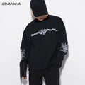 Men's New Long Sleeve Graphic T Shirts 100% Cotton Woven Fabric Double Layer Custom Printing Complex Process Wholesale Tshirts