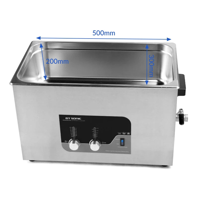 304 Stainless Steel 500W Electric Industrial Ultrasonic Cleaner 30L Tank Household Use