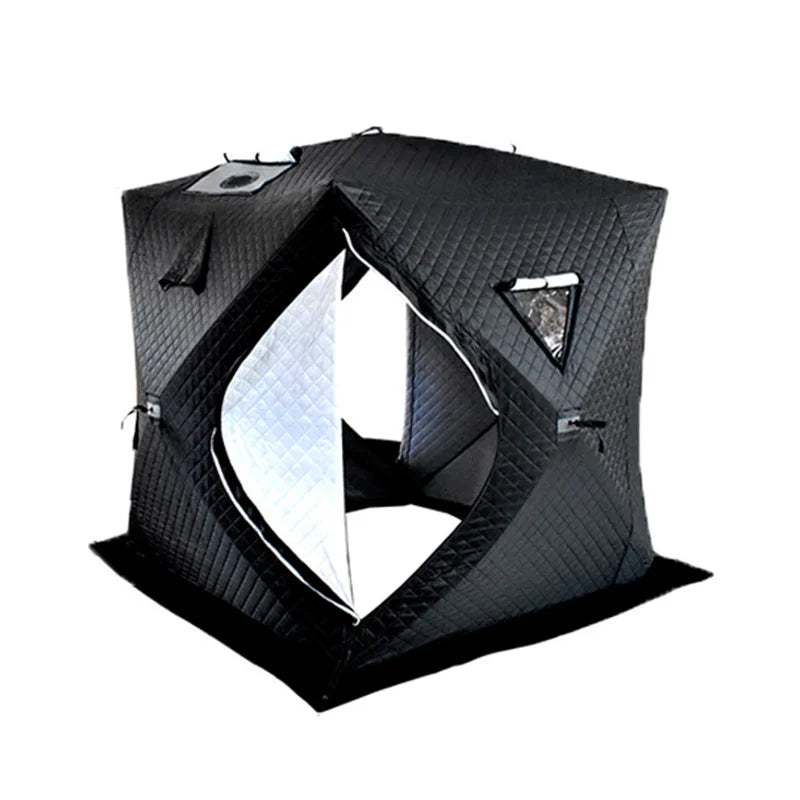 1.8x1.8M Portable Ice Fishing Tent Pop up Sauna Tents with Stove Jack for Camping Backpacking Outdoor Hunting(Without Floor)