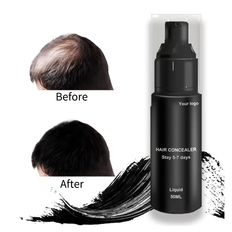 Custom Black Brown Liquid Hair Concealer 5-10 Days Instantly Creates Thicker Fuller Looking Scalp 50g Made Plastic Vacuum