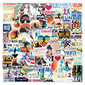 105Pcs Love Running Cartoon Logo Graffiti Stickers for Bottle Phone Decal Vinyl Runner Decor Run Sport Sticker