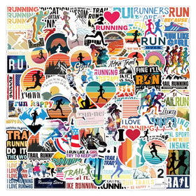 105Pcs Love Running Cartoon Logo Graffiti Stickers for Bottle Phone Decal Vinyl Runner Decor Run Sport Sticker