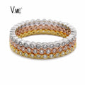 Eternity Stackable Silver Everyday Stacking Cute Rings for Women Silver Band 3 Pieces Wedding Rings