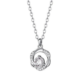 925 Silver Flower Luxury Fine Jewelry Hollow Out Diamond Moissanite Pendant Necklace for Women