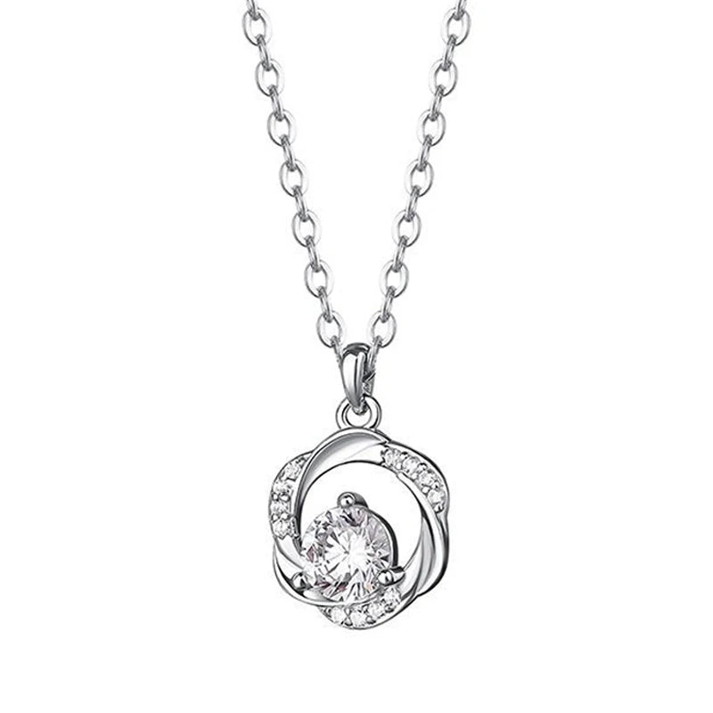 925 Silver Flower Luxury Fine Jewelry Hollow Out Diamond Moissanite Pendant Necklace for Women