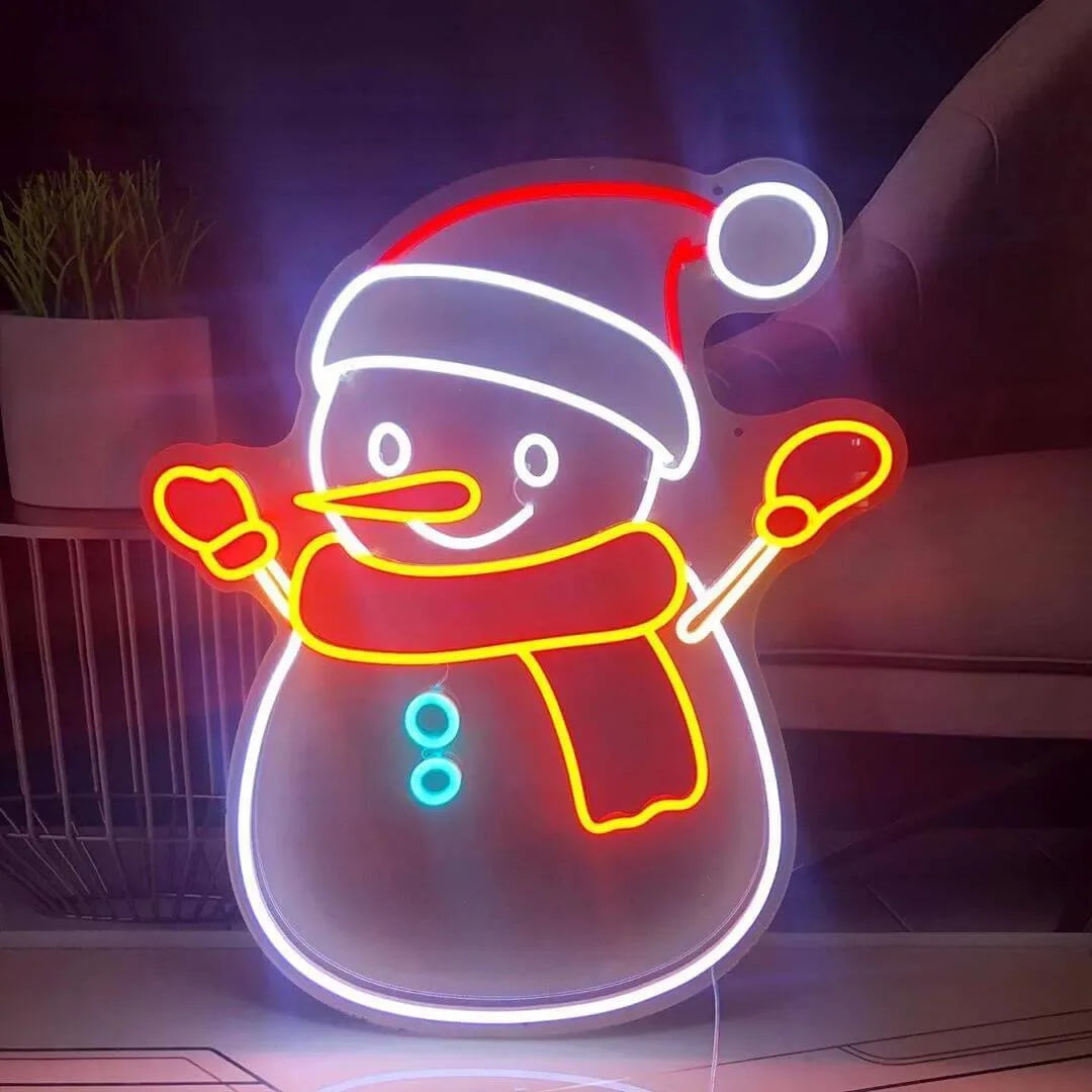 Festive Christmas Neon Sign Custom Party Wedding Decor Family Gifts Custom Led Light Neon Sign Christmas Snowman Led logo Light