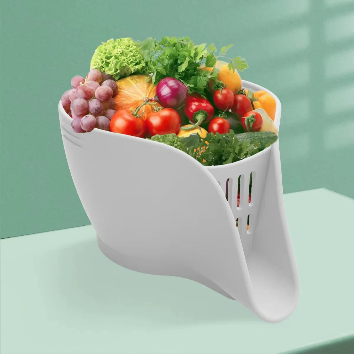 Multi-Functional Kitchen Silicone Drain Basket Creative Kitchen Storage Gadget Washing Basket Filter for Vegetable Fruit Storage