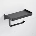 Modern Wall-Mounted SUS304 Stainless Steel Toilet Tissue Paper Holder with Mobile Phone Storage Shelf Black for Bathroom