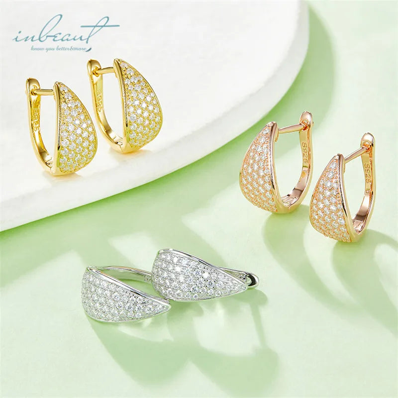 18K Yellow/ Rose Gold Plated Silver 925 Original Total 2 Ct Brilliant Cut Diamond Test Past  D Color Moissanite Wedding Earrings