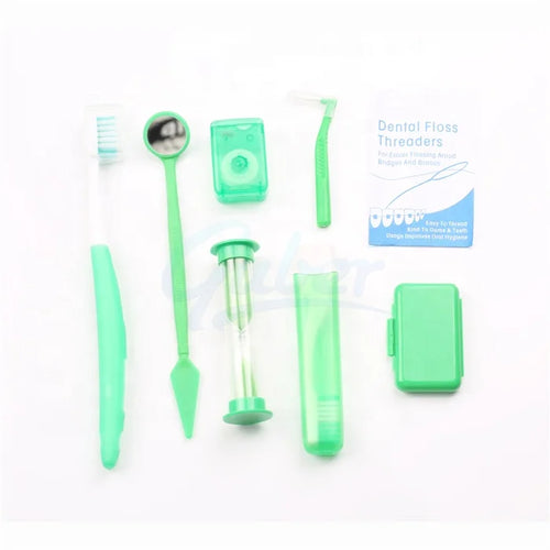 *Dental Cleaning Mix Color Ortodoncia Care Brush Blue Color Orthodontic Travel Bag Kit New Arrival Dental Orthodontic Kit