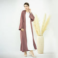 Eid Ramadan Modern Dubai Style Open Abaya Long Sleeve Maxi Dress for Muslim Women Islamic Clothing Made of Polyester