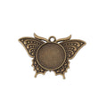 AA016331 20mm Cabochon Base Butterfly Pendant Bezels Vintage Blank Tray for Jewelry Making Diy Handmade Necklaces Accessories