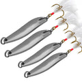 WEIHE Metal Spinner Spoon Fishing Tackle Bass Lures Hard Baits Sequin Noise Paillette Feather Treble Hook 5/7/13/18/21g