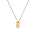 Milskye Personality Fashion Fine Jewelry for Women 925 Silver 18k Gold Letter square Pendant Necklace