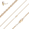 1.3mm 2.3mm FJ Fallon Fashion Jewelry Thin Classic Rope Chain Plated in Rose Gold Brass Based