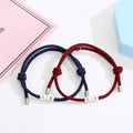 Newest 2021 Valentine'S Day Gifts Jewelry Braiding Couple Bracelet Handmade Rope Magnet Columnar Charm Bracelet for Lovers