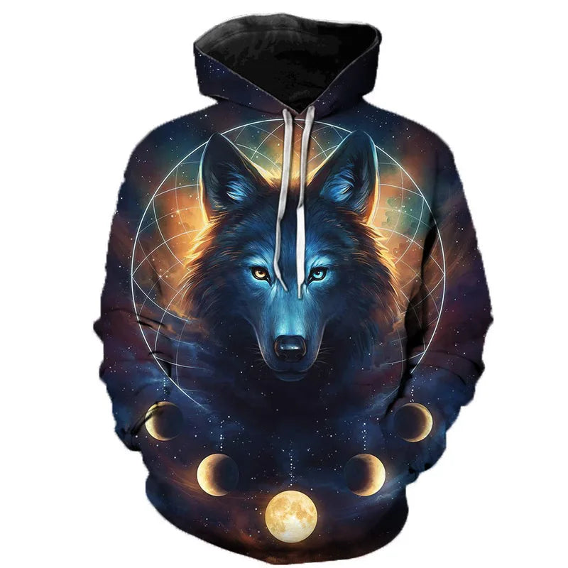 Fitspi 3d Wolf Hoodies Men Hooded Animal Wolf Printed Hoodie Sweatshirts Tracksuits Man Women Jackets Funny Hoody Dropshipping