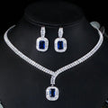 Qushine Popular Bridal Moissanite Copper Necklace Earrings Set Zirconia Jewelry for Wedding Party Engagement Anniversary-a